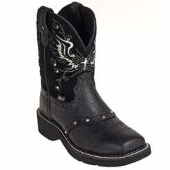 Justin Boots: Women's GY9977 Black Rhinestone Mandra 8-Inch Cowboy Boots -Carlos Trendy justin l9977 p 01