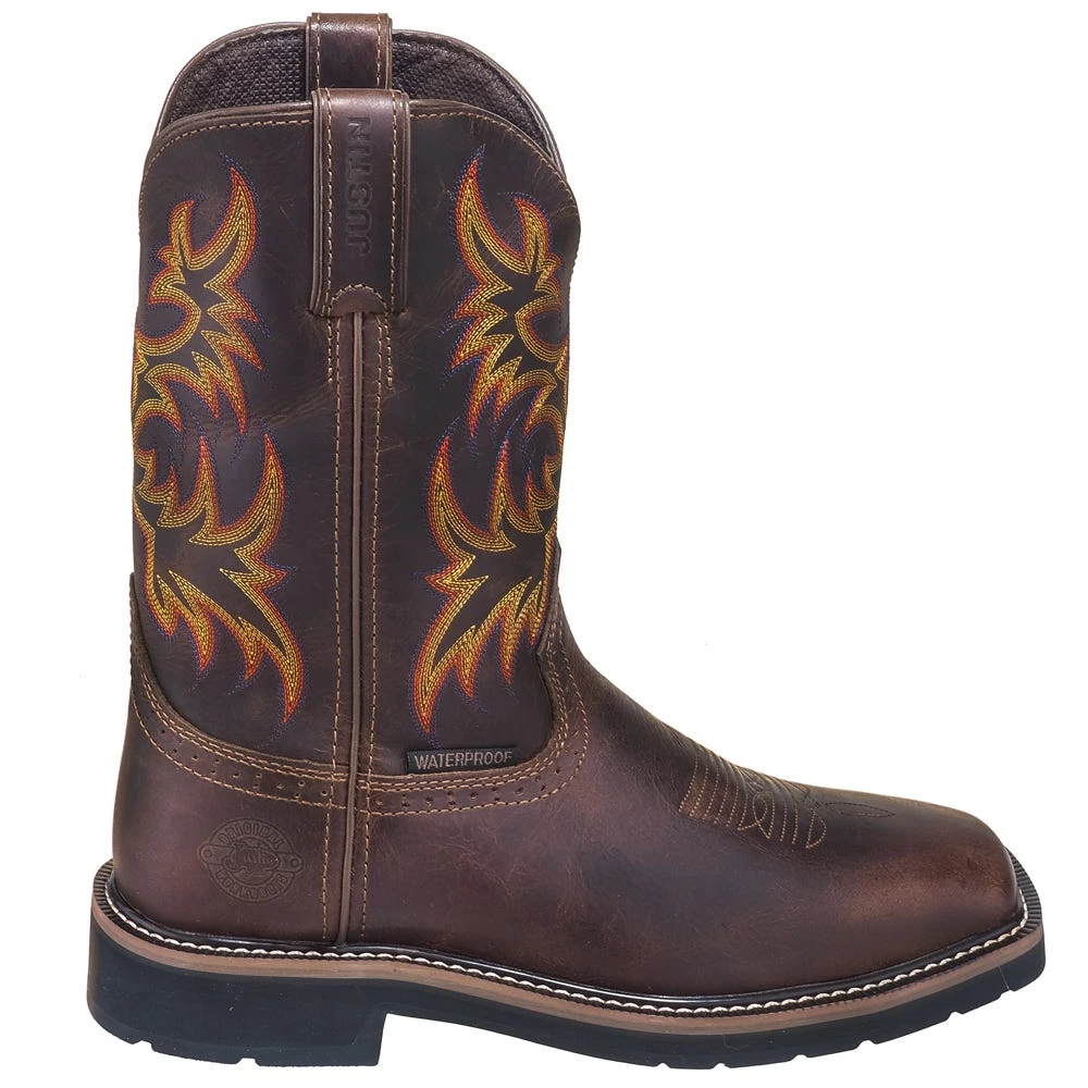 Justin Boots: Men's SE4689 Brown Waterproof Stampede Boots 4 Justin Boots: Men's SE4689 Brown Waterproof Stampede Boots - Image 4