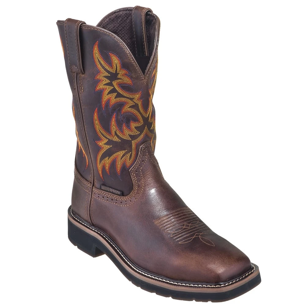 Justin Boots: Men's SE4689 Brown Waterproof Stampede Boots 3 Justin Boots: Men's SE4689 Brown Waterproof Stampede Boots - Image 3