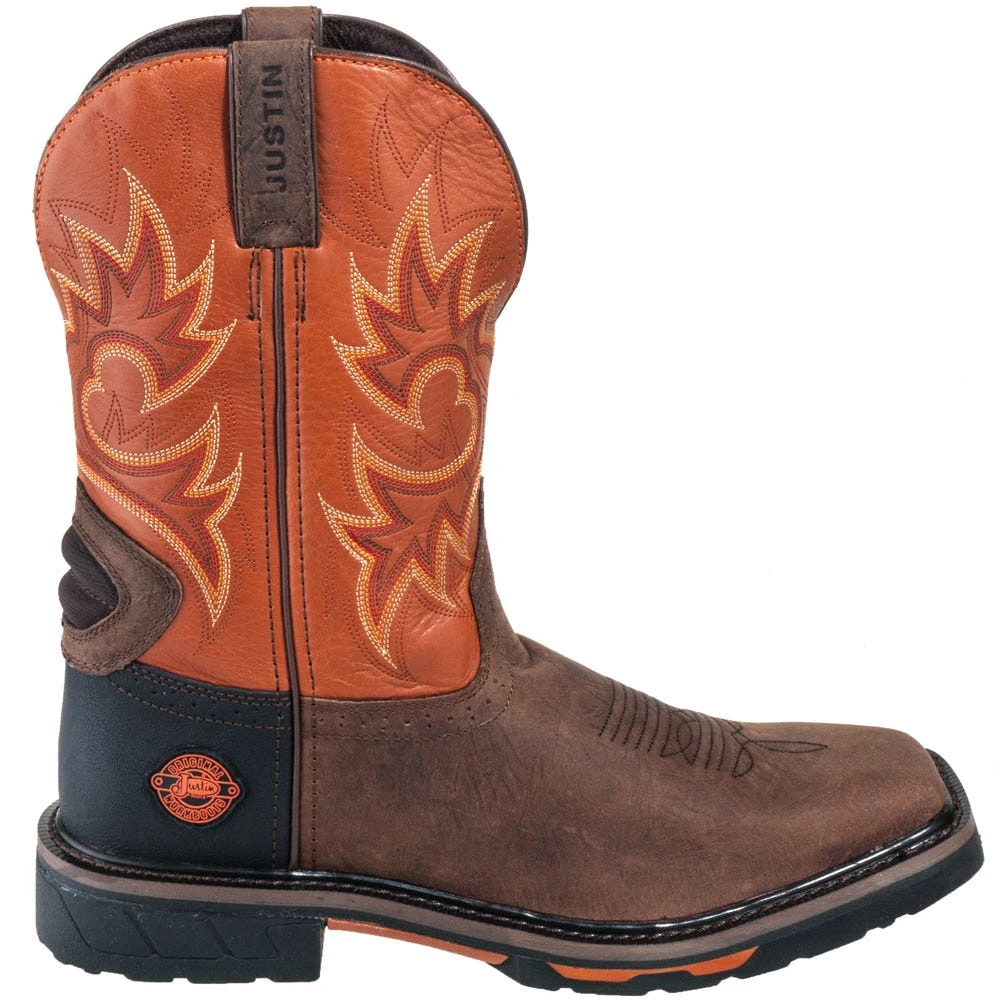 Justin Boots: Men's SE4944 Two Tone Leather EH Cowboy Work Boots 4 Justin Boots: Men's SE4944 Two Tone Leather EH Cowboy Work Boots - Image 4