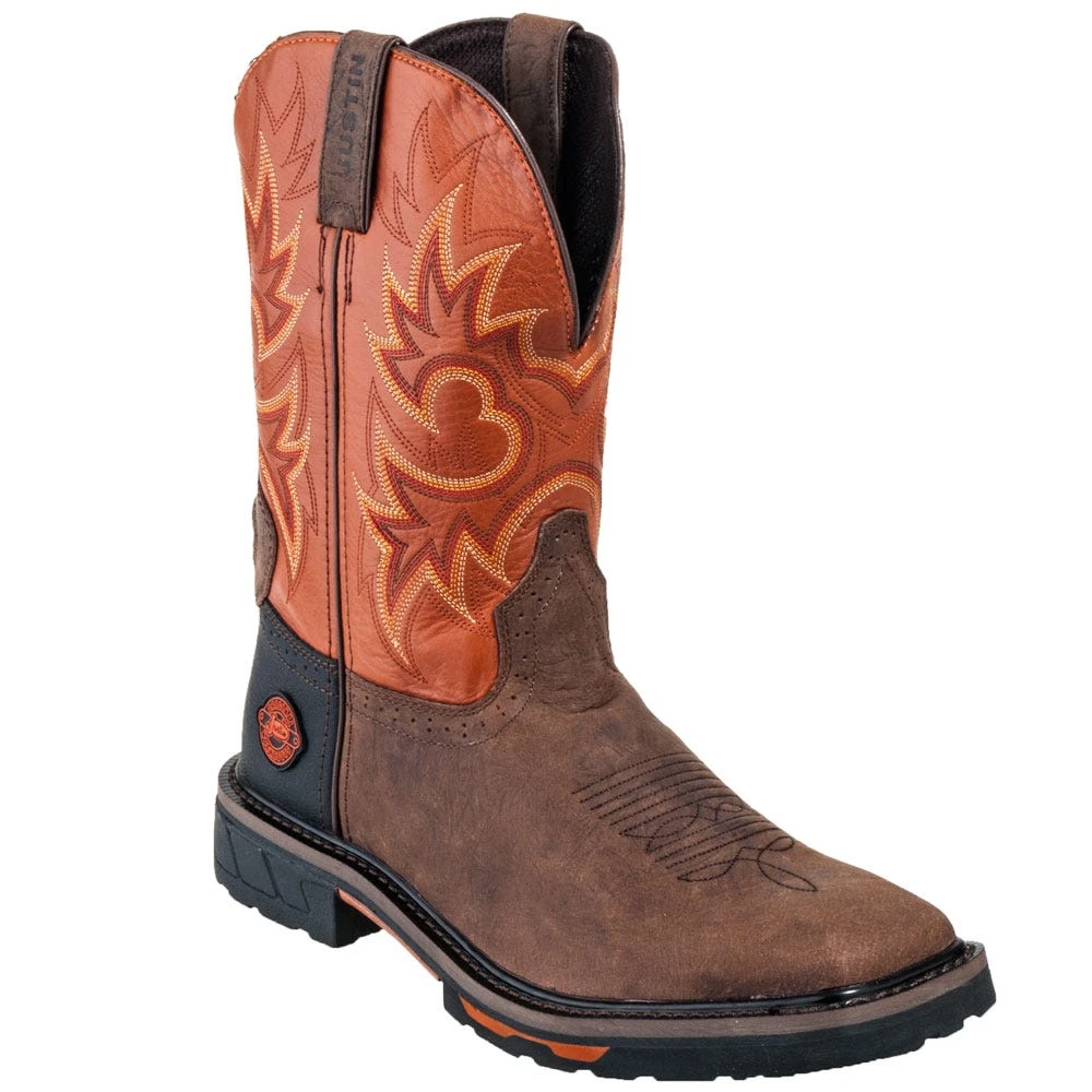 Justin Boots: Men's SE4944 Two Tone Leather EH Cowboy Work Boots 3 Justin Boots: Men's SE4944 Two Tone Leather EH Cowboy Work Boots - Image 3