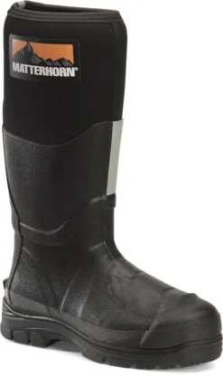 Matterhorn Boots: Men's MT202 Black Steel Toe 16" Waterproof Puncture Resistant Rubber Work Boot