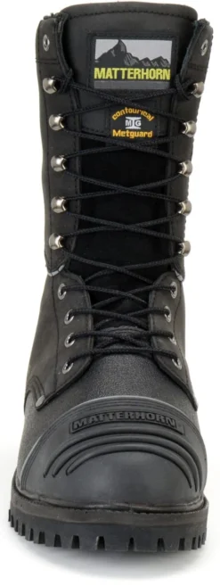 Matterhorn Boots: Men's MT903 Black 10" Waterproof Internal Metguard Work Boot -Carlos Trendy mt903 500xauto toe
