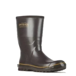 DryShod Boots: Men's MUD-MM-BR Brown Cream Mudslinger Mid Cut Premium Rubber Farm Boots