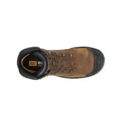 Caterpillar Boots: Men's P90991 Dark Brown 6" Waterproof Composite Toe Boots -Carlos Trendy p90991 6