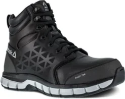 Reebok Boots Women's RB467 Black Sublite Cushion EH Alloy Toe Slip Resistant Work Boot -Carlos Trendy reebok rb4607 467 expand