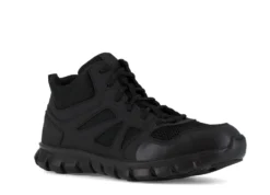 Reebok Boots: Men's Sublite Non-Metallic Black RB8405 Slip-Resistant Duty Boots -Carlos Trendy reebok rb8405 sublite cushion tactical 02