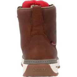 Rocky Boots: Men's RKK0434 Tobacco Soft Toe 6" Rebound Wedge Waterproof Work Boot -Carlos Trendy rkk0434 backedit