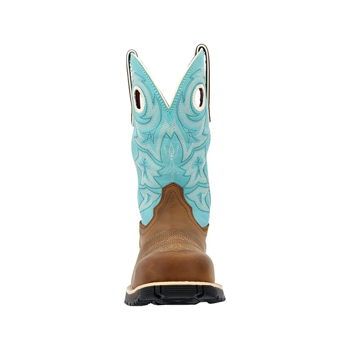 Rocky Boots: Women's RKW0412 Brown Turquoise Composite Toe Rosemary Pull On Cowboy Work Boot 4 Rocky Boots: Women's RKW0412 Brown Turquoise Composite Toe Rosemary Pull On Cowboy Work Boot - Image 4