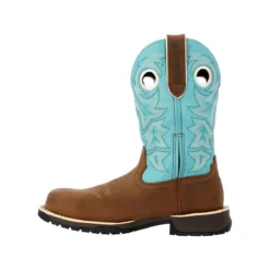 Rocky Boots: Women's RKW0412 Brown Turquoise Composite Toe Rosemary Pull On Cowboy Work Boot 9 Rocky Boots: Women's RKW0412 Brown Turquoise Composite Toe Rosemary Pull On Cowboy Work Boot -Carlos Trendy rkw0412 4edit