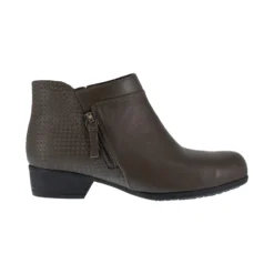 Rockport Works Boots: Women's RK753 Charcoal Carly Alloy Toe Slip Resistant Side Zip Work Boot