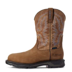 Ariat Boots: Men's 10031474 Distressed Brown WorkHog XT Waterproof Work Boot -Carlos Trendy s20 mns work couto 10031474 side