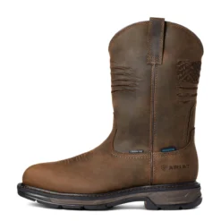 Ariat Boots: Men's 10036002 Brown Carbon Toe WorkHog XT Patriot Waterproof Work Boot -Carlos Trendy s21 mns work 10036002 side