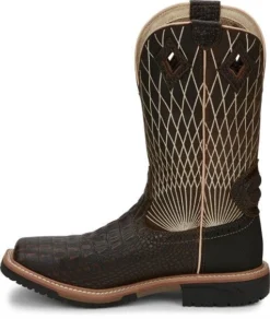 Justin Boots: Men's SE4833 Brown Composite Square Toe Derrickman Cowboy Work Boot -Carlos Trendy se4833 617x563 instep