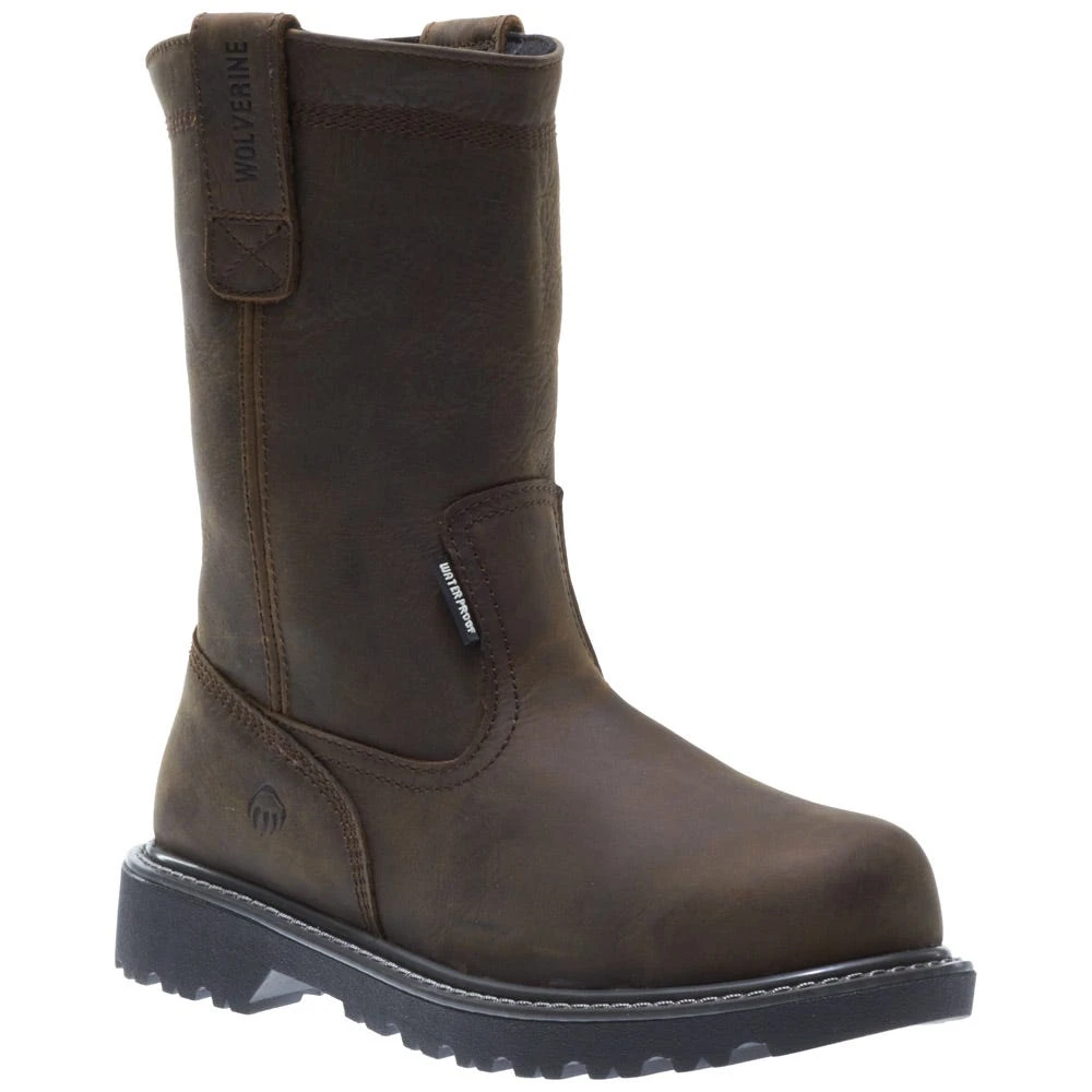 Wolverine Boots: Men's 10680 Floorhand Wellington Brown Steel Toe Waterproof Work Boot 1 Wolverine Boots: Men's 10680 Floorhand Wellington Brown Steel Toe Waterproof Work Boot