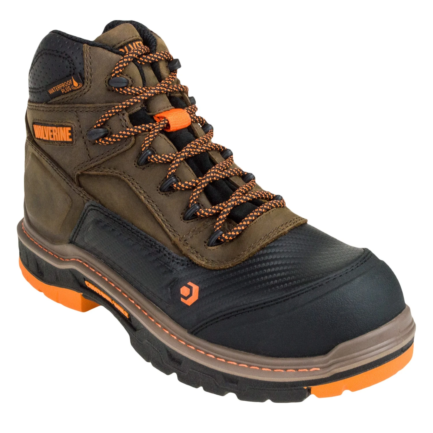 Wolverine Boots: Overpass CarbonMAX EH Men's W10717 Brown Mid Work Boots 3 Wolverine Boots: Overpass CarbonMAX EH Men's W10717 Brown Mid Work Boots - Image 3